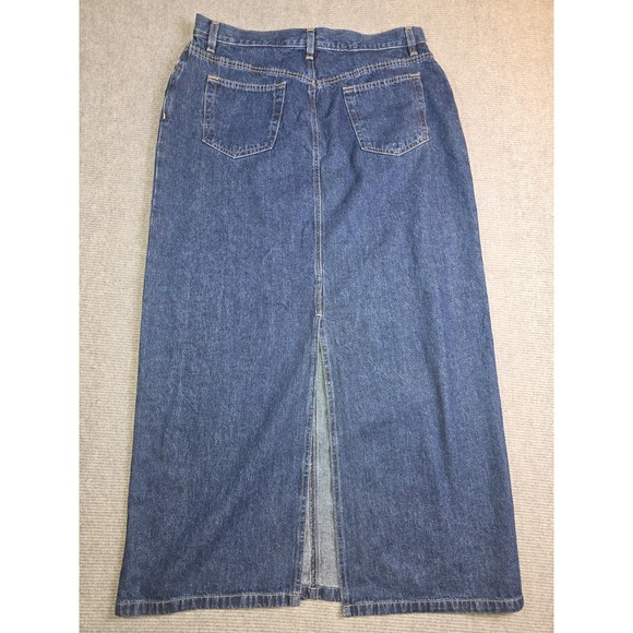LIZWEAR By Liz Claiborne Long Straight Denim Skirt With Pockets Size 14 - Picture 11 of 13